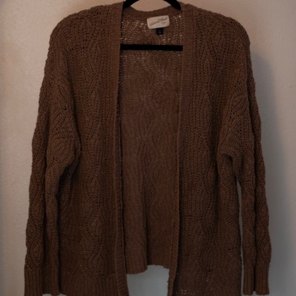 Brown knit cardigan